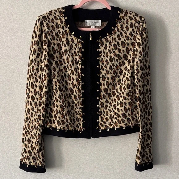 St. John Collection Animal Print Jacket NWT - Picture 2 of 5